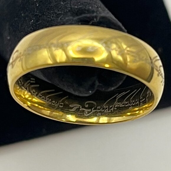 Men's Size 10 Gold Toned Lord of the Ring "The One Ring" - Picture 2 of 4